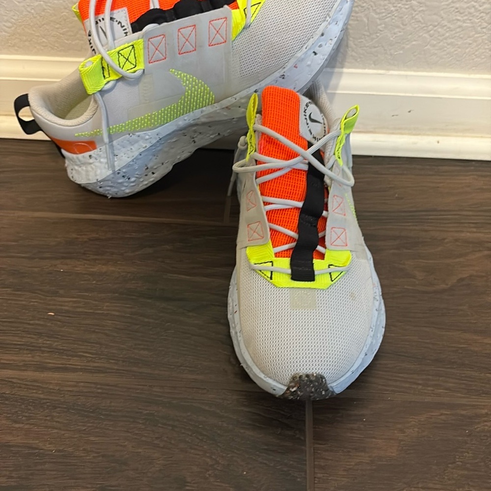 Nike Kids Sneakers - White, Orange, and Neon Yellow